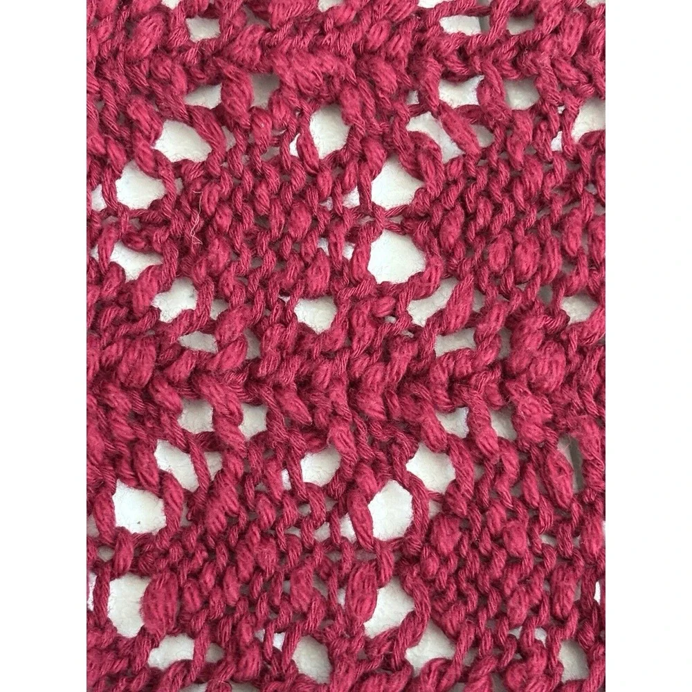 Ann Taylor‎ Loft Women's Medium Maroon Wine Chunkey Knit Long Open Cardigan